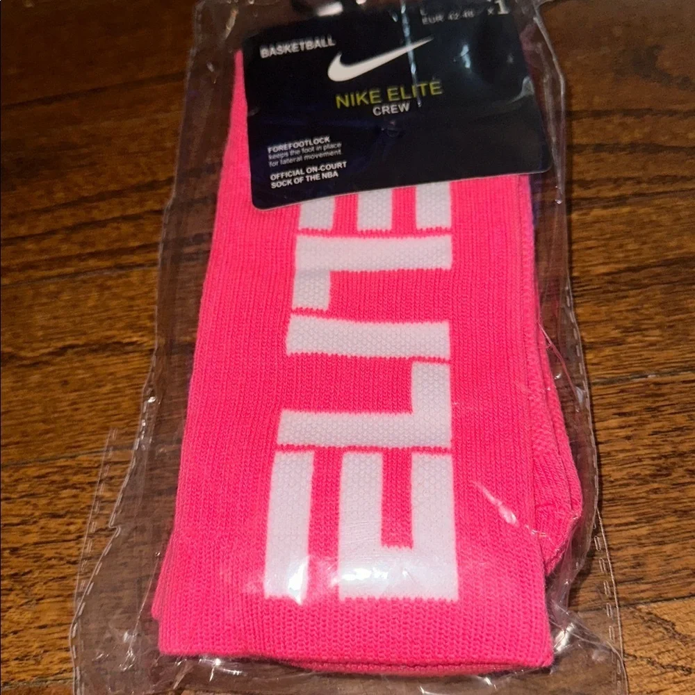 Nike Elite Crew NBA Basketball Sock White Pink Elite - NEW - MENS LARGE